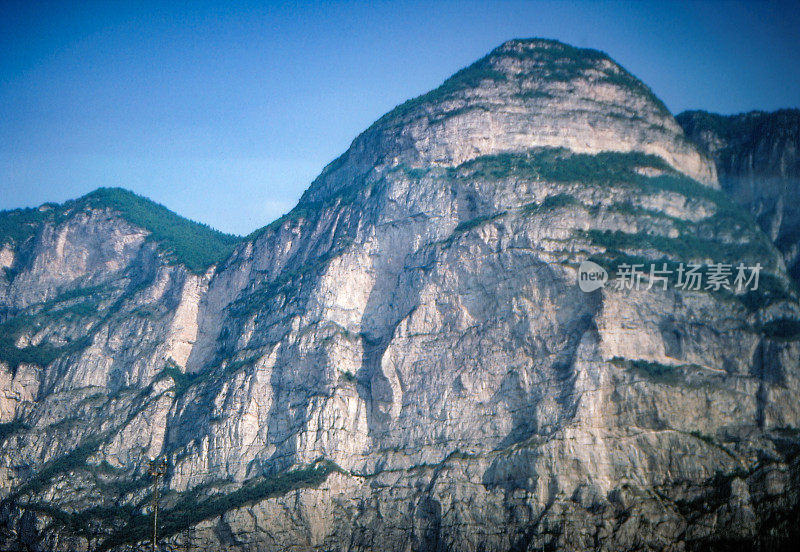 1980s old Positive Film scanned, the view of highway E45 from Bressanone to Verona, Dolcè, Italy